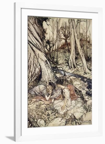 ..Where Often You and I Upon Faint Primrose-Beds Were Wont to Lie-Arthur Rackham-Framed Giclee Print