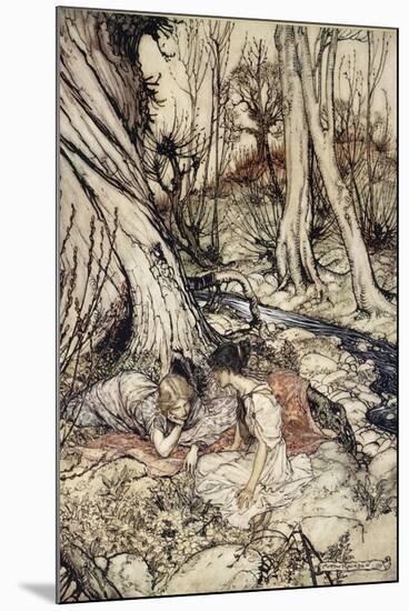 ..Where Often You and I Upon Faint Primrose-Beds Were Wont to Lie-Arthur Rackham-Mounted Giclee Print