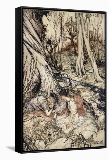 ..Where Often You and I Upon Faint Primrose-Beds Were Wont to Lie-Arthur Rackham-Framed Stretched Canvas