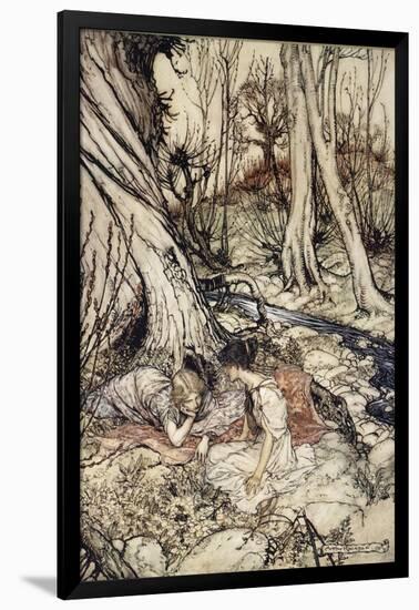 ..Where Often You and I Upon Faint Primrose-Beds Were Wont to Lie-Arthur Rackham-Framed Giclee Print