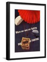 Where Our Men are Fighting Our Food is Fighting WWII War Propaganda Art Print Poster-null-Framed Poster