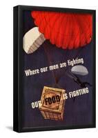 Where Our Men are Fighting Our Food is Fighting WWII War Propaganda Art Print Poster-null-Framed Poster