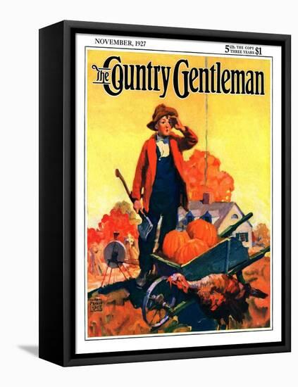 "Where's That Turkey?," Country Gentleman Cover, November 1, 1927-William Meade Prince-Framed Stretched Canvas