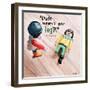 Where's Your Leg? 2-Jennifer Redstreake Geary-Framed Art Print