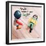 Where's Your Leg? 2-Jennifer Redstreake Geary-Framed Art Print