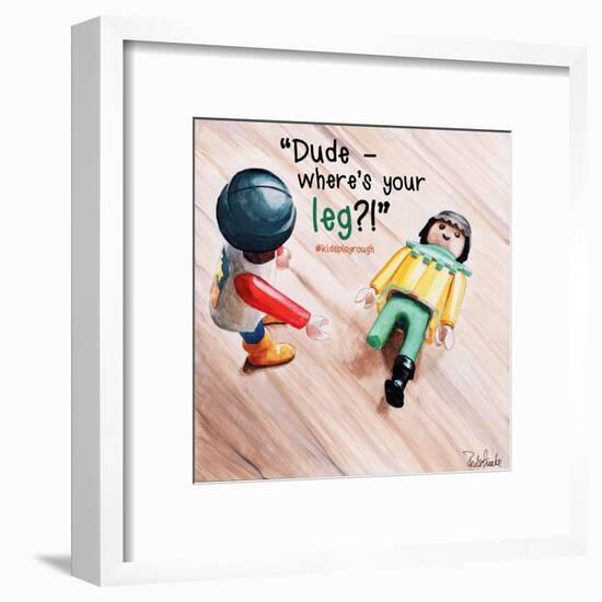 Where's Your Leg? 2-Jennifer Redstreake Geary-Framed Art Print