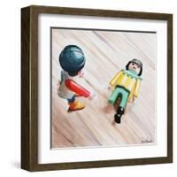 Where's Your Leg?-Jennifer Redstreake Geary-Framed Art Print