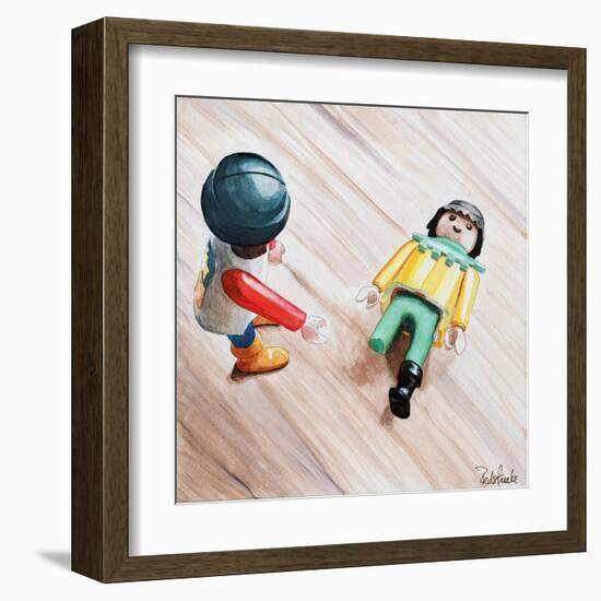 Where's Your Leg?-Jennifer Redstreake Geary-Framed Art Print