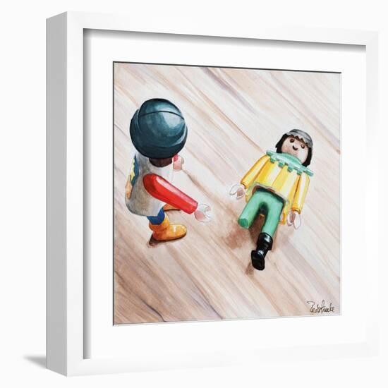 Where's Your Leg?-Jennifer Redstreake Geary-Framed Art Print