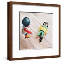 Where's Your Leg?-Jennifer Redstreake Geary-Framed Art Print