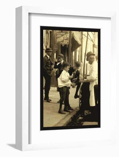 Where the Newsboy's Money Goes-Lewis Wickes Hine-Framed Photo