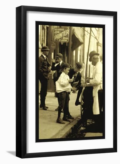 Where the Newsboy's Money Goes-Lewis Wickes Hine-Framed Art Print