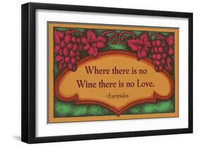 Where there is no Wine, Motto, Art Deco-null-Framed Art Print