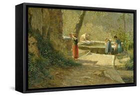 Where They Can Find the Village Gossip-Ernesto Rayper-Framed Stretched Canvas