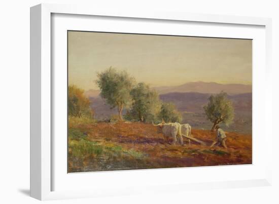 Where Virgil Sang, Man Ploughing, 1912-George Faulkner Wetherbee-Framed Giclee Print