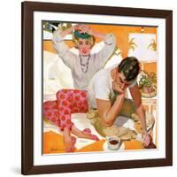 Where Were You Last Night - Saturday Evening Post "Leading Ladies", July 5, 1958 pg.15-Joe Bowler-Framed Giclee Print