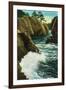Whidbey Island, Wa - Deception Pass State Park View of Beacon Light Point on Puget Sound, c.1928-Lantern Press-Framed Art Print