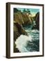 Whidbey Island, Wa - Deception Pass State Park View of Beacon Light Point on Puget Sound, c.1928-Lantern Press-Framed Art Print