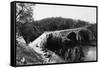 Whidbey Island, Washington - Aerial View of Deception Pass Bridge-Lantern Press-Framed Stretched Canvas