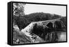 Whidbey Island, Washington - Aerial View of Deception Pass Bridge-Lantern Press-Framed Stretched Canvas