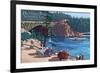 Whidbey Island, Washington - Deception Pass Bridge-Lantern Press-Framed Premium Giclee Print