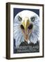Whidbey Island, Washington - Eagle Up Close-Lantern Press-Framed Art Print
