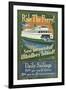 Whidbey Island, Washington - Ferry-Lantern Press-Framed Art Print