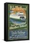 Whidbey Island, Washington - Ferry-Lantern Press-Framed Stretched Canvas