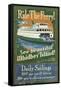 Whidbey Island, Washington - Ferry-Lantern Press-Framed Stretched Canvas