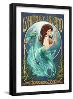 Whidbey Island, Washington - Mermaid-Lantern Press-Framed Art Print