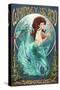 Whidbey Island, Washington - Mermaid-Lantern Press-Stretched Canvas