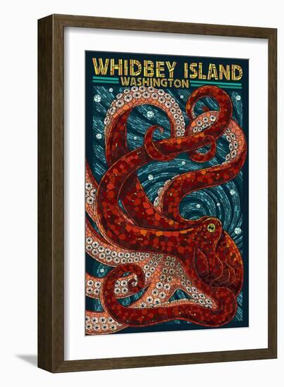 Whidbey Island, Washington - Octopus Mosaic-Lantern Press-Framed Art Print