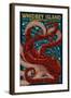 Whidbey Island, Washington - Octopus Mosaic-Lantern Press-Framed Art Print