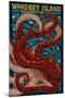 Whidbey Island, Washington - Octopus Mosaic-Lantern Press-Mounted Art Print