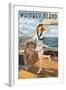 Whidbey Island, Washington - Sailor Pinup-Lantern Press-Framed Art Print