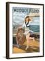 Whidbey Island, Washington - Sailor Pinup-Lantern Press-Framed Art Print