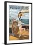 Whidbey Island, Washington - Sailor Pinup-Lantern Press-Framed Art Print