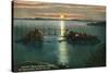 Whidbey Island, Washington - Sunset View on Puget Sound from Rosario Beach, c.1928-Lantern Press-Stretched Canvas