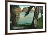 Whidbey Island, Washington - View of the Sentinels of the Pass from Puget Sound, c.1928-Lantern Press-Framed Art Print