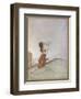 While a Girl is Playing with Fairies One of Them Perches on Her Finger-Claude Sheperson-Framed Art Print