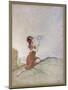 While a Girl is Playing with Fairies One of Them Perches on Her Finger-Claude Sheperson-Mounted Art Print