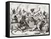 While Beelzebub's Tying Huge Knots in His Tale', Illustration after George Cruikshank for the…-null-Framed Stretched Canvas