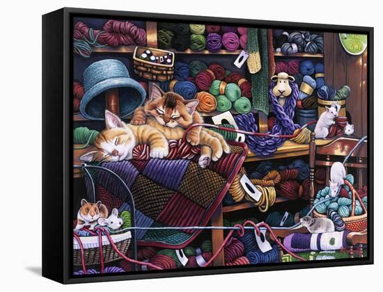 While Kittens are Away Mice Will Play-Jenny Newland-Framed Stretched Canvas