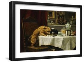 While Masters Away-Henriette Ronner-Knip-Framed Giclee Print