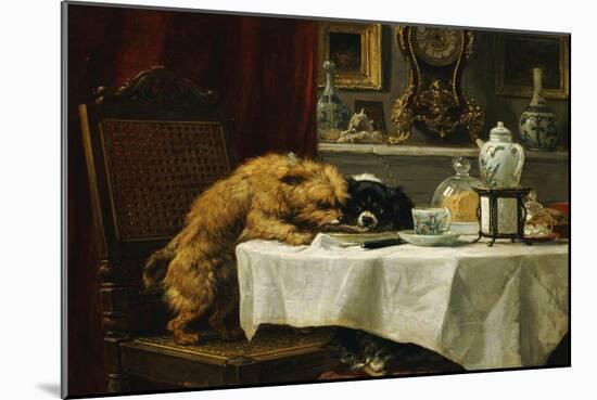 While Masters Away-Henriette Ronner-Knip-Mounted Giclee Print