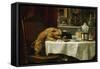 While Masters Away-Henriette Ronner-Knip-Framed Stretched Canvas