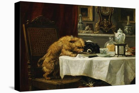 While Masters Away-Henriette Ronner-Knip-Stretched Canvas