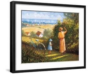 While Picking Flowers-Philippe Richard-Framed Art Print