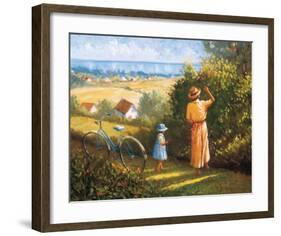 While Picking Flowers-Philippe Richard-Framed Art Print