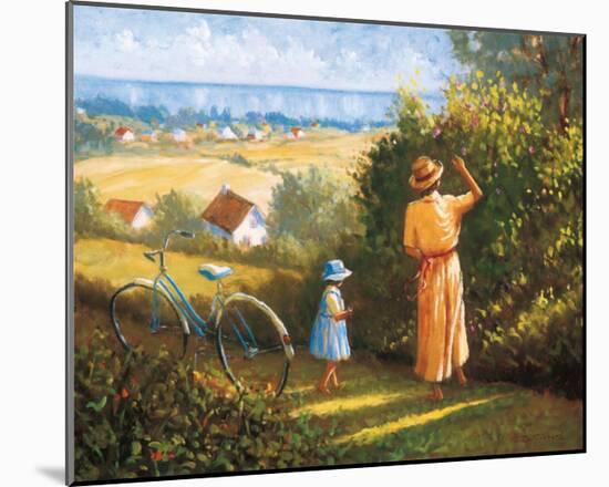While Picking Flowers-Philippe Richard-Mounted Art Print